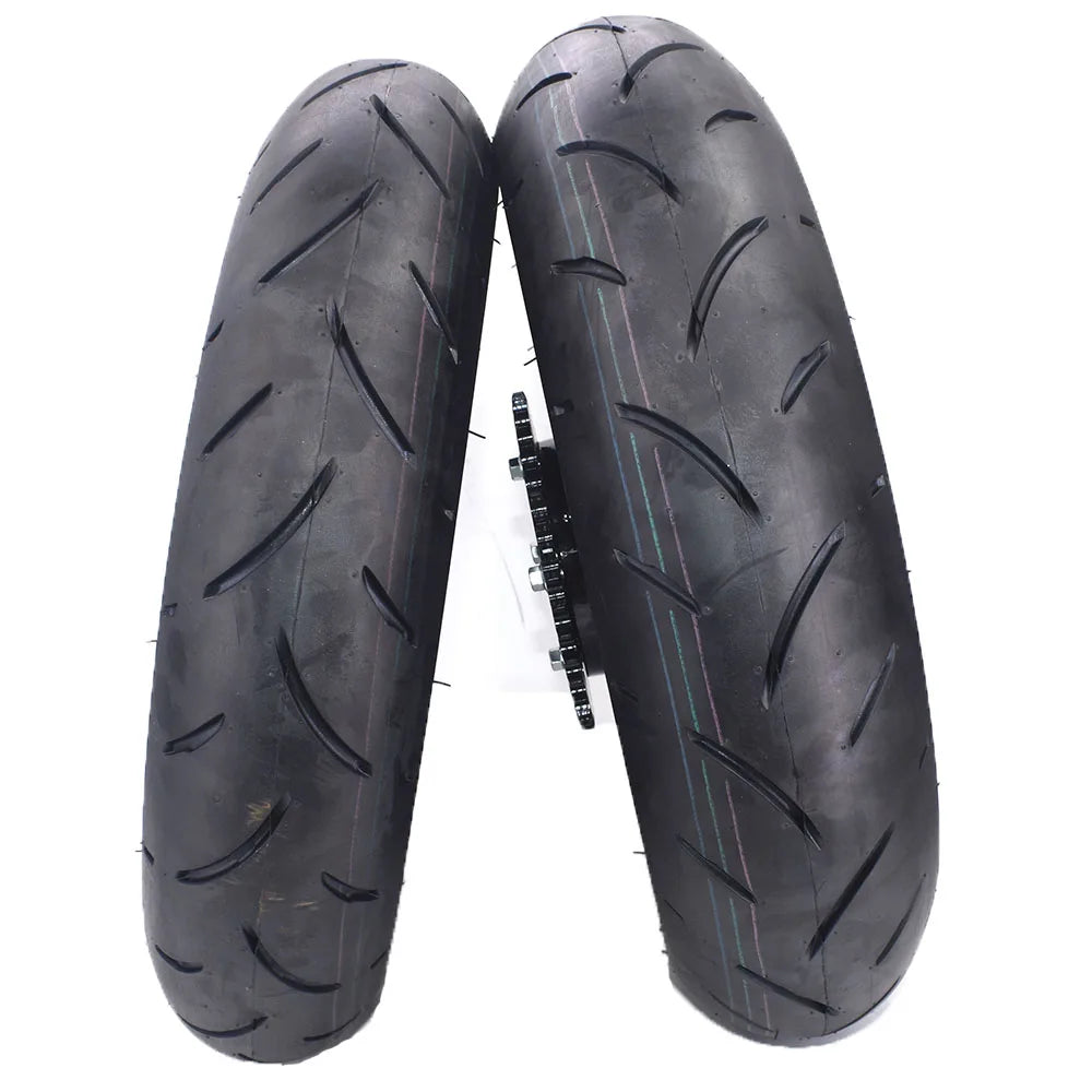 Supermoto Front and Rear 12" Tyre and Rim Set